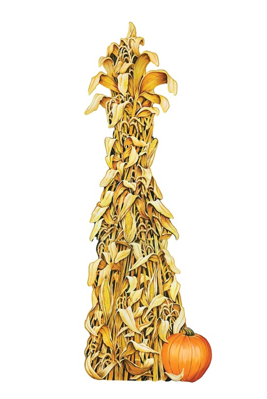 Beistle Club Pack of 12 Double Sided Fall Thanksgiving Jointed Cornshock Decoration 5'